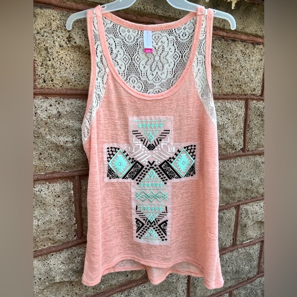 NWT No boundaries cross peach tank junior XL